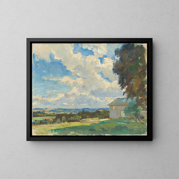 Katedra Salisbury z pola nad Wilton - Wilfrid Gabriel de Glehn — oprawiony obraz na ścianie