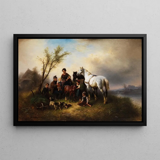Wilhelm Alexander Meyerheim - Buerliche Familie am Flussufer.webp