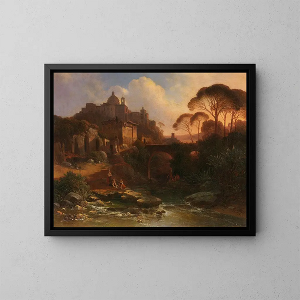 Ariccia - Wilhelm August Schirmer — oprawiony obraz na ścianie