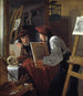 Młody artysta Ditlev Blunck oglądający szkic w lustrze - Wilhelm Bendz — widok dzieła