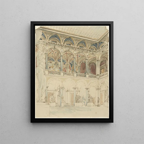 Wilhelm Cornelis Bauer - Binnenplaats van de Ecole des BeauxArts te Parijs.webp