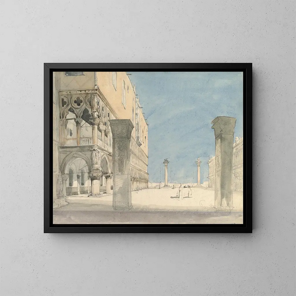 Widok na Piazzetta de San Marco w Wenecji - Wilhelm Gail — oprawiony obraz na ścianie