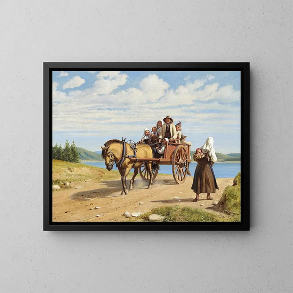 Parti de Leksand avec des dalécarliens en excursion dominicale en calèche - Wilhelm Marstrand — oprawiony obraz na ścianie