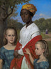 Portret dwóch córek Otto Marstranda i ich guwernantki z Antyli Justiny Antoine w ogrodach Frederiksberg w pobliżu Kopenhagi - Wilhelm Marstrand — widok dzieła