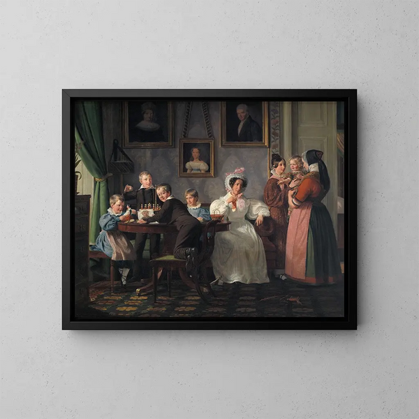 La famille Waagepetersen - Wilhelm Marstrand — oprawiony obraz na ścianie