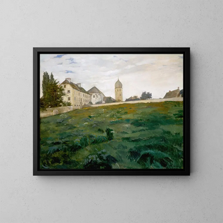 Wilhelm Trbner - Frauenchiemsee Klosterwiese mit Kirchturm III.webp