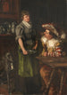 Lansquenet z piciem i służącą - Wilhelm Trübner — widok dzieła
