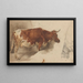 Wół stojący w prawo i szkic byka - Willem Carel Nakken — oprawiony obraz na ścianie