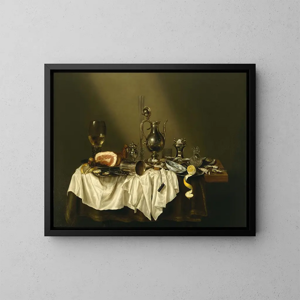Martwa natura z szynką - Willem Claesz Heda — oprawiony obraz na ścianie
