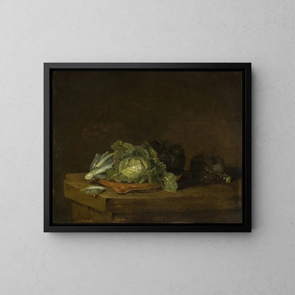 Choux na stole - Willem Kalf — oprawiony obraz na ścianie