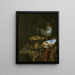 Martwa natura Pronk z miską Holbein, naczyniem Nautilus, kieliszkiem i paterą - Willem Kalf — oprawiony obraz na ścianie