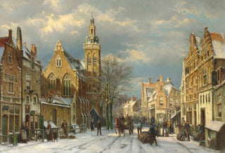 Willem Koekkoek - A winters day in a sunlit street.webp