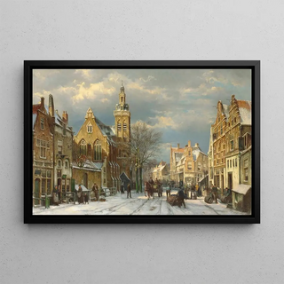 Willem Koekkoek - A winters day in a sunlit street.webp