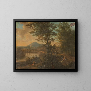 Willem de Heusch - Italian Landscape at Sunset.webp