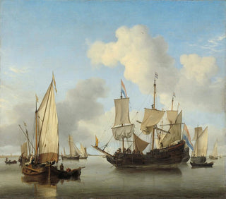Willem van de Velde the Younger - Ships at Anchor on the Coast.webp