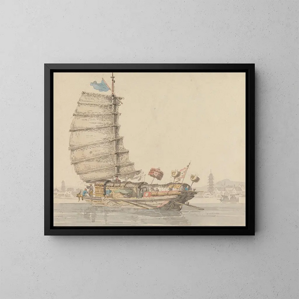 La barge voyageuse - William Alexander — oprawiony obraz na ścianie