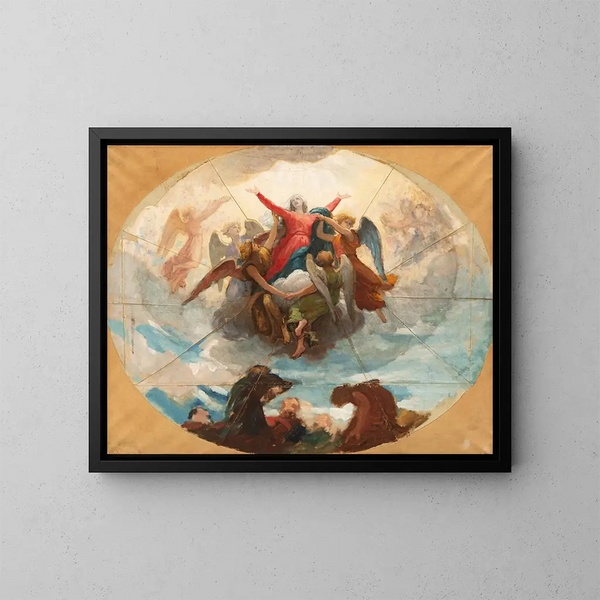 Studium do sufitu kaplicy Matki Boskiej w La Rochelle - William Bouguereau — oprawiony obraz na ścianie