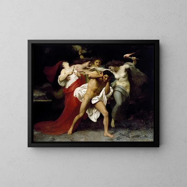 Oreste pursued by the Furies - William Bouguereau — oprawiony obraz na ścianie
