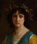 Głowa włoskiej dziewczyny z wieńcem laurowym - William Bouguereau — widok dzieła