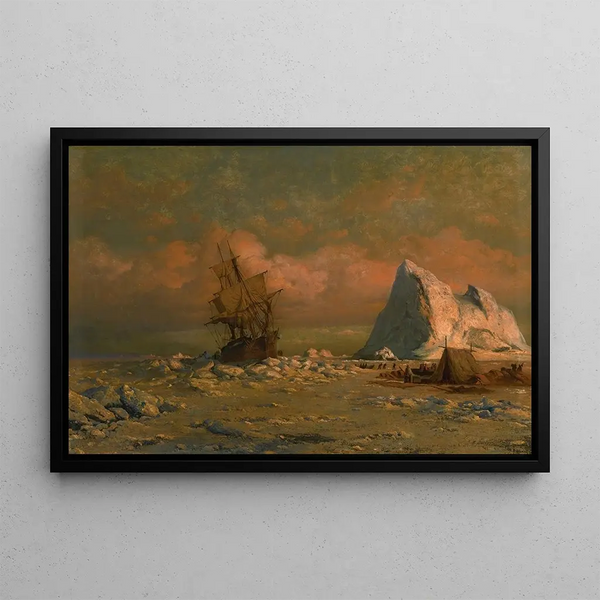 William Bradford - Shipping Vessel With Ice Floes And Figures.webp