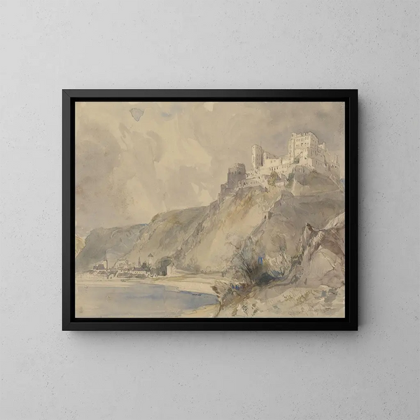 Rheinfels i Saint-Goar - William Callow — oprawiony obraz na ścianie