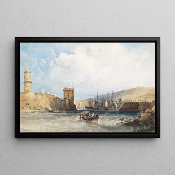 L'Entrée du port de Marseille - William Callow — oprawiony obraz na ścianie
