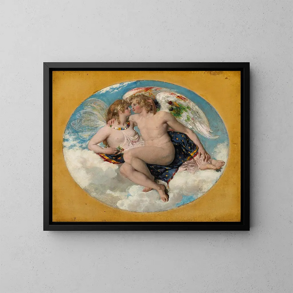 Cupidon et Psyché - William Etty — oprawiony obraz na ścianie