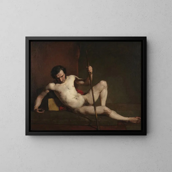 Męski obraz z podparciem na kij - William Etty — oprawiony obraz na ścianie