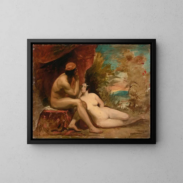 Studium dla rodziny z lasu - William Etty — oprawiony obraz na ścianie