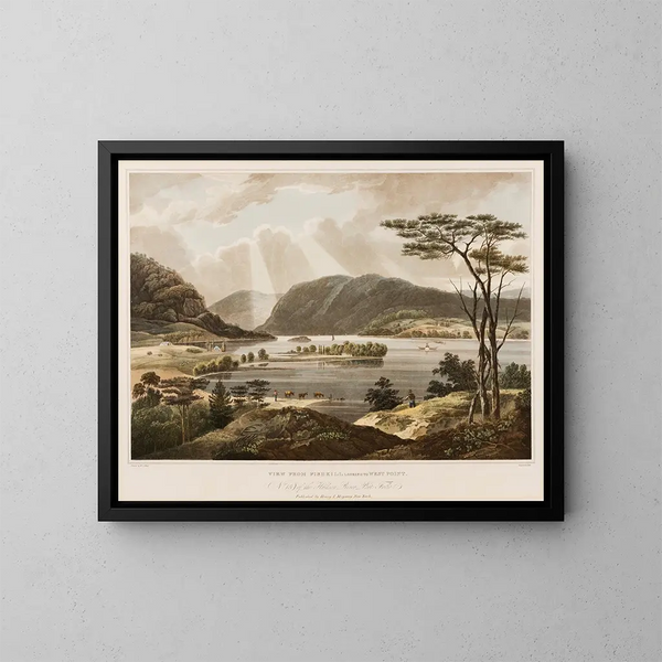 Widok Fishkill w kierunku West Point - William Guy Wall — oprawiony obraz na ścianie