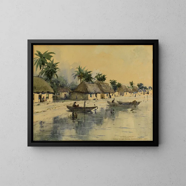 wioski indiańskiej, wyspa Cozumel, Jukatan - William Henry Holmes — oprawiony obraz na ścianie