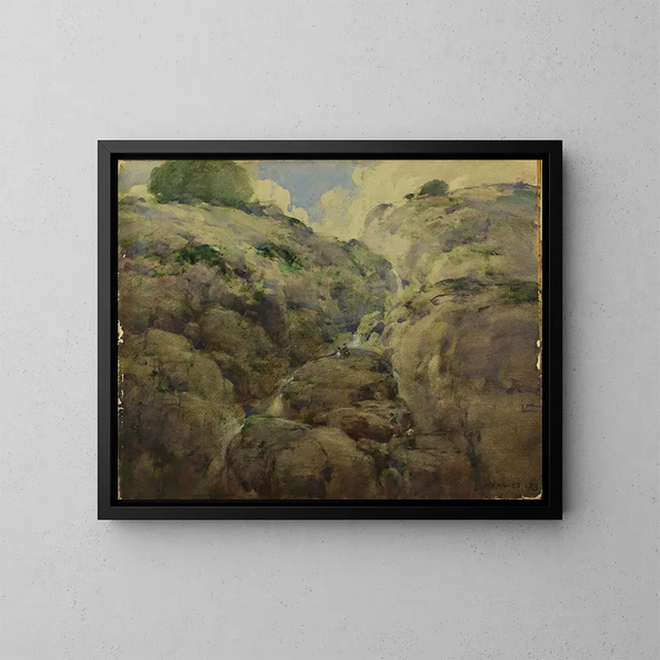 Gorge de montagne, Colorado - William Henry Holmes — oprawiony obraz na ścianie