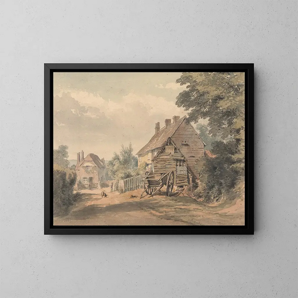 Ulica w wiejskiej okolicy - William Henry Hunt — oprawiony obraz na ścianie