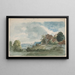 Cottages dans un paysage étendu - William Henry Hunt — oprawiony obraz na ścianie