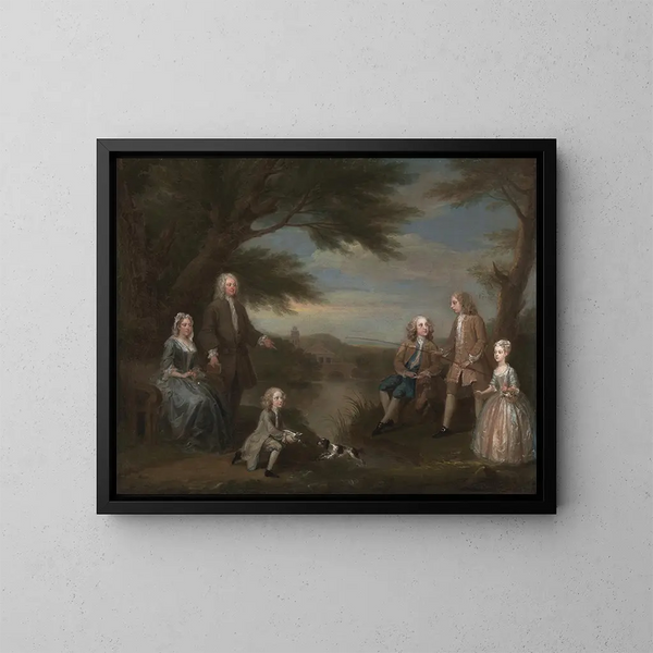 John i Elizabeth Jeffreys oraz ich dzieci - William Hogarth — oprawiony obraz na ścianie