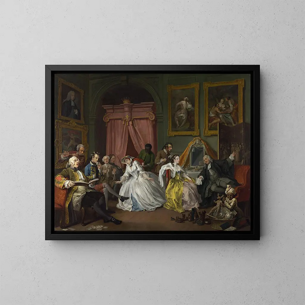 Le Mariage à la mode 4: La Toilette - William Hogarth — oprawiony obraz na ścianie
