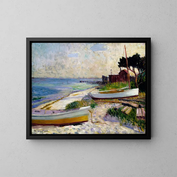 Scena plażowa - William James Glackens — oprawiony obraz na ścianie