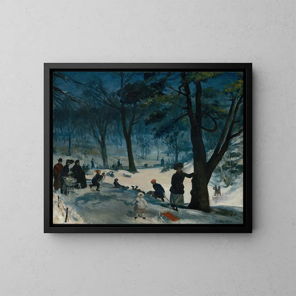 Zima w Central Park - William James Glackens — oprawiony obraz na ścianie