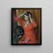 Dziewczyna w czerwonej sukni przypinająca kapelusz - William James Glackens — oprawiony obraz na ścianie
