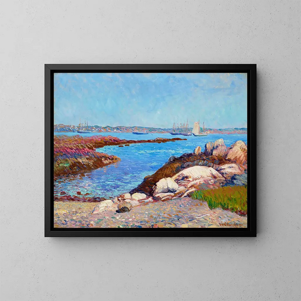Portsmouth Harbor, New Hampshire - William James Glackens — oprawiony obraz na ścianie