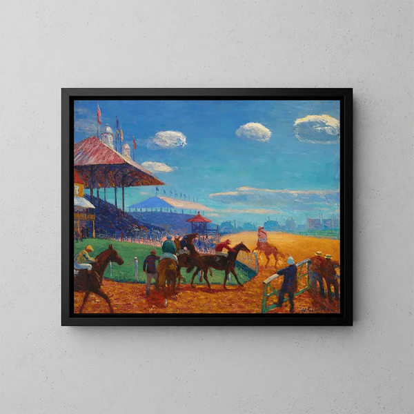 Tor wyścigowy - William James Glackens — oprawiony obraz na ścianie