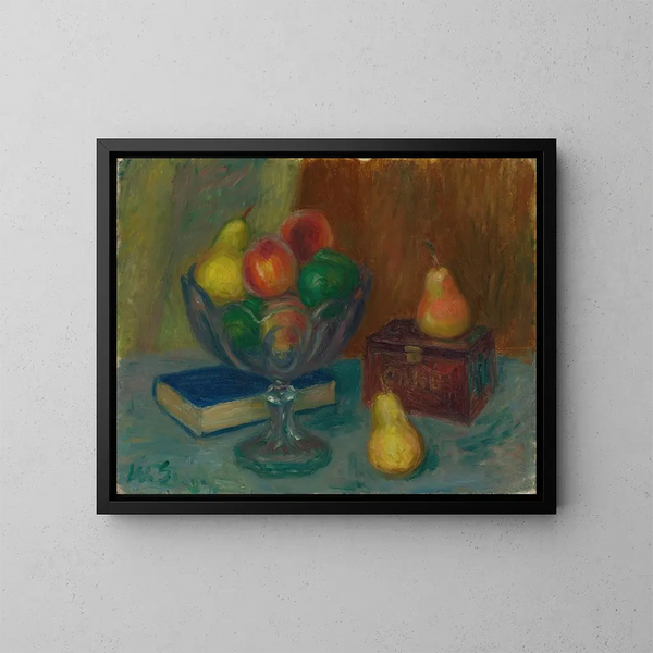 Martwa natura z japońską skrzynią - William James Glackens — oprawiony obraz na ścianie