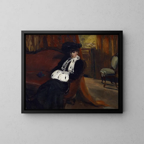 Le manchon d'hermine - William James Glackens — oprawiony obraz na ścianie