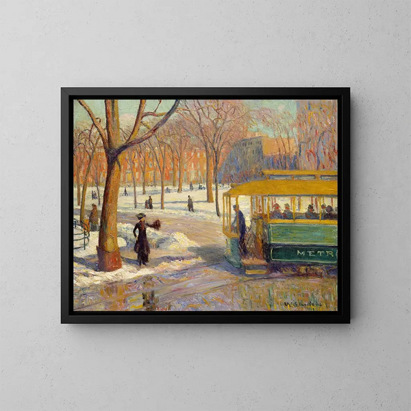 La voiture verte - William James Glackens — oprawiony obraz na ścianie