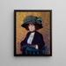 Kobieta w zielonym kapeluszu - William James Glackens — oprawiony obraz na ścianie