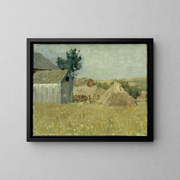 Szara stodoła - William Langson Lathrop — oprawiony obraz na ścianie