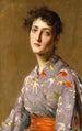 Młoda dziewczyna w japońskim kostiumie - William Merritt Chase — widok dzieła