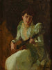 Damy grającej na gitarze - William Merritt Chase — widok dzieła