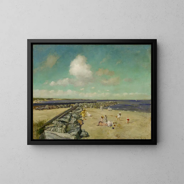 Poranny na falochronie w Shinnecock - William Merritt Chase — oprawiony obraz na ścianie