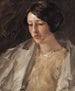 Portret Esther M. Groome - William Merritt Chase — widok dzieła